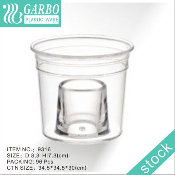 Wholesale ice cube based transparent 8oz plastic beer drinking cup