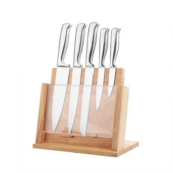 5PCS China Wholesale High Quality Environmental Friendly Customized Logo 420 Material Kitchen Knife Set With 430 Material Handle