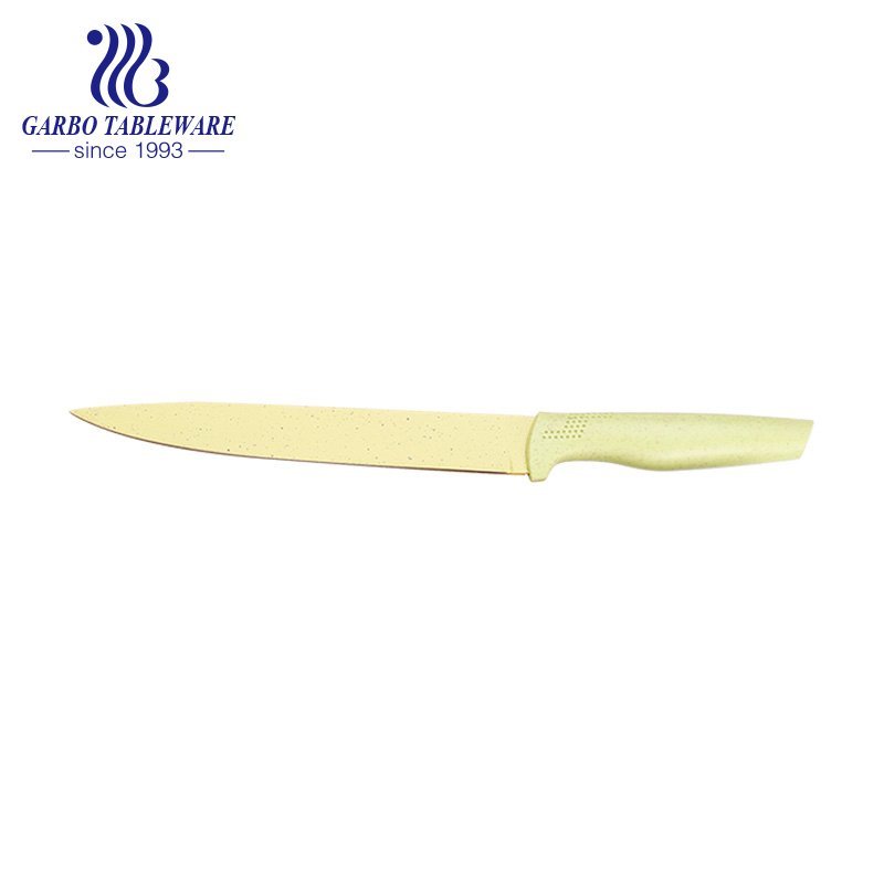 Kitchen Usage Wheat Straw Mordern Style Hot Selling Superior Quality Knife Peeler Ready Stock Limited 6PCS Kitchen Knife Set With Wheat Straw Handle