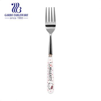 Lovely flatware stainless steel 13/0 dinner fork with ceramic handle customized design silverware