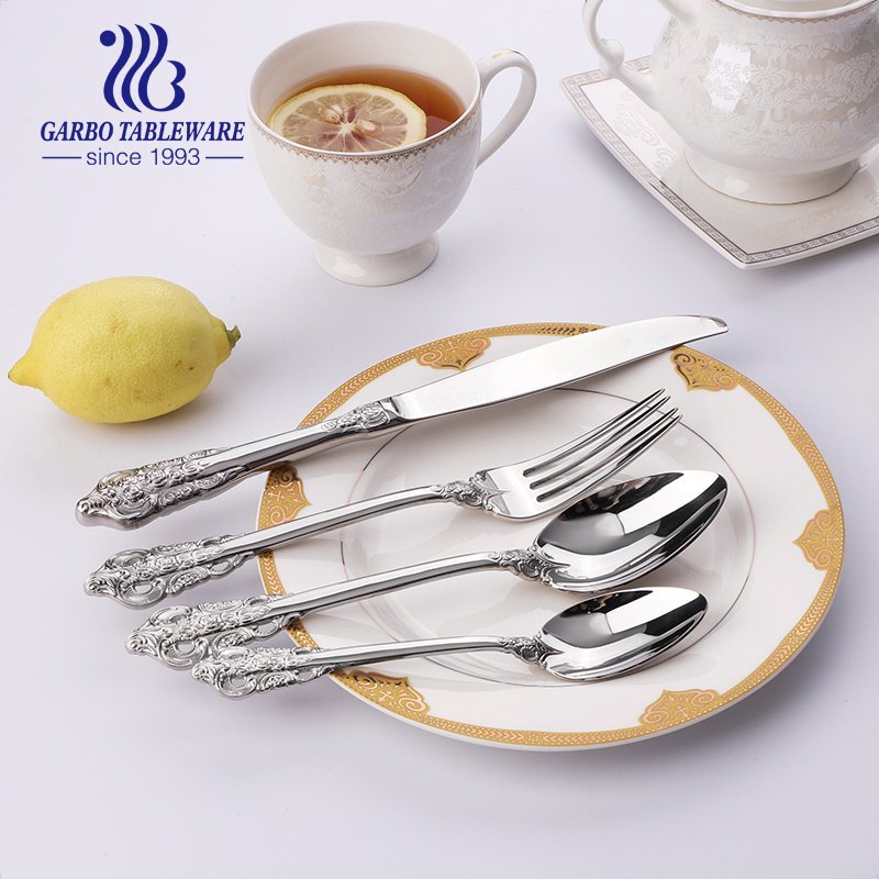 Medieval series silverware set 18/10 stainless steel vintage cutlery set for collection