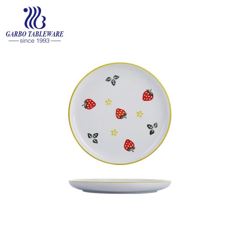 Wholesale high quality unique fruit design ceramic tableware round hand-painted 10inch plain porcelain dish