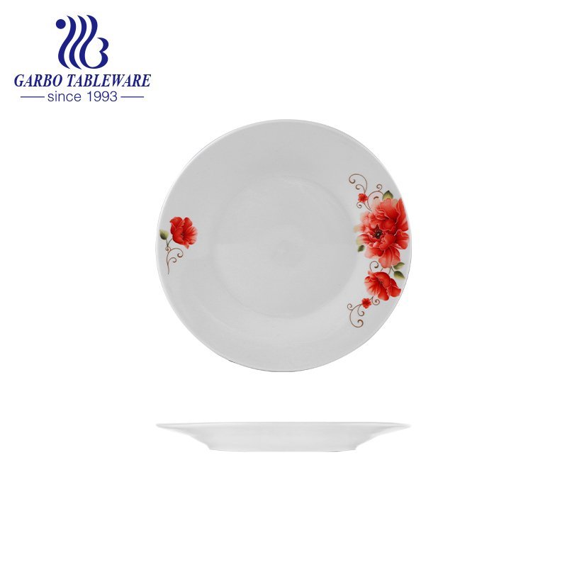 China factory cheap elegant fine porcelain white round 6inch stoneware dessert dish