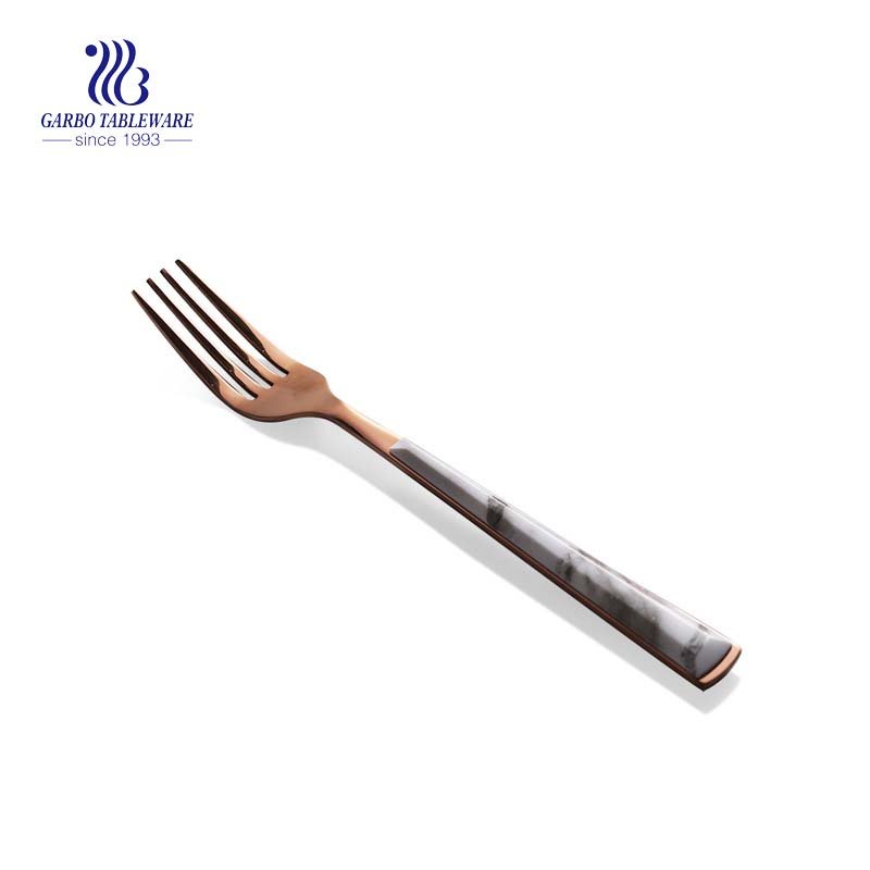 8inch black electroplated dinner fork with plastic handle stainless steel salad forks tableware for reastaurant home and hotel