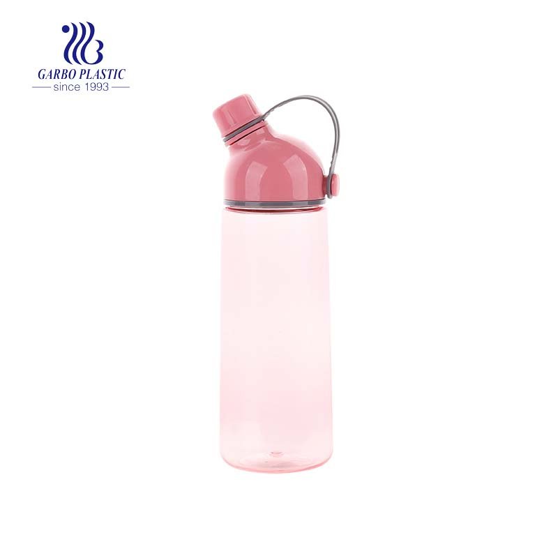 660ml Acrylic non-toxic glass water drinking round bottle with the airtight leak-proof orange color lid