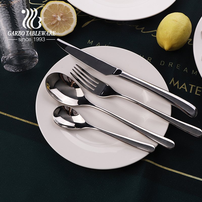 Square shape 16 pieces flatware set premium 430 stainless steel set perfect for restaurants