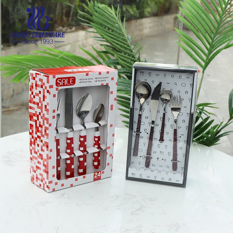 Popular in South-America flatware set 18/0 Stainless Steel cutlery set with big gift box