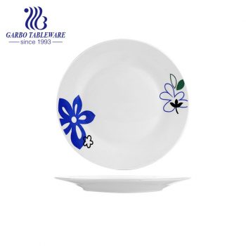 Wholesale custom cheap unique design stoneware dish 9inch flat ceramic plate