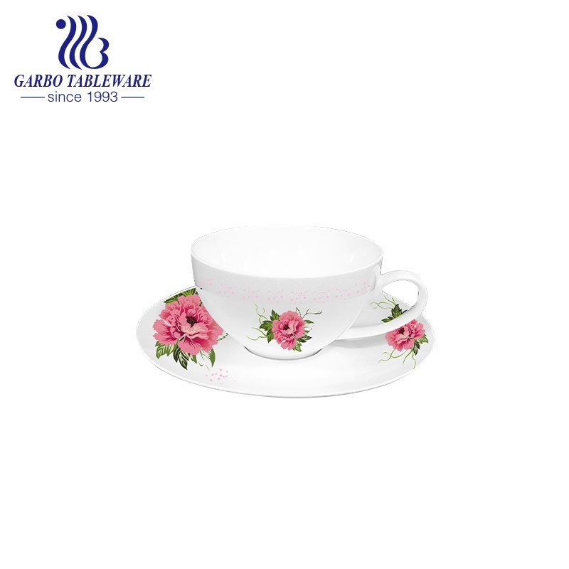 high white porcelain flower design espresso coffee cup and saucer set