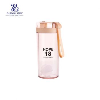 400ml safe BPA free portable lovely plastic water bottle with silicone handle