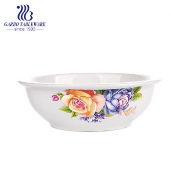 Wholesale 8 inch round shape ceramic bowl for family with decal