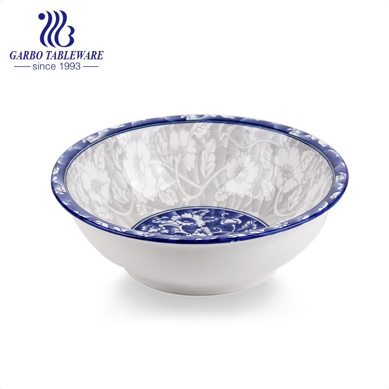 Wholesale 360ml cheap underglazed ceramic bowl with inside decal for daily usage