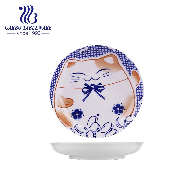 Custom OEM unique glazed design wholesaler cheap hotel serving 8inch deep porcelain plate