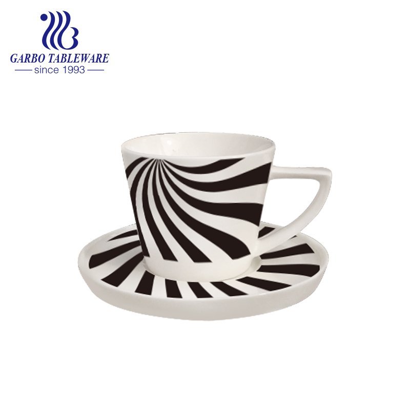 square shape flower design cup and saucer set for gift