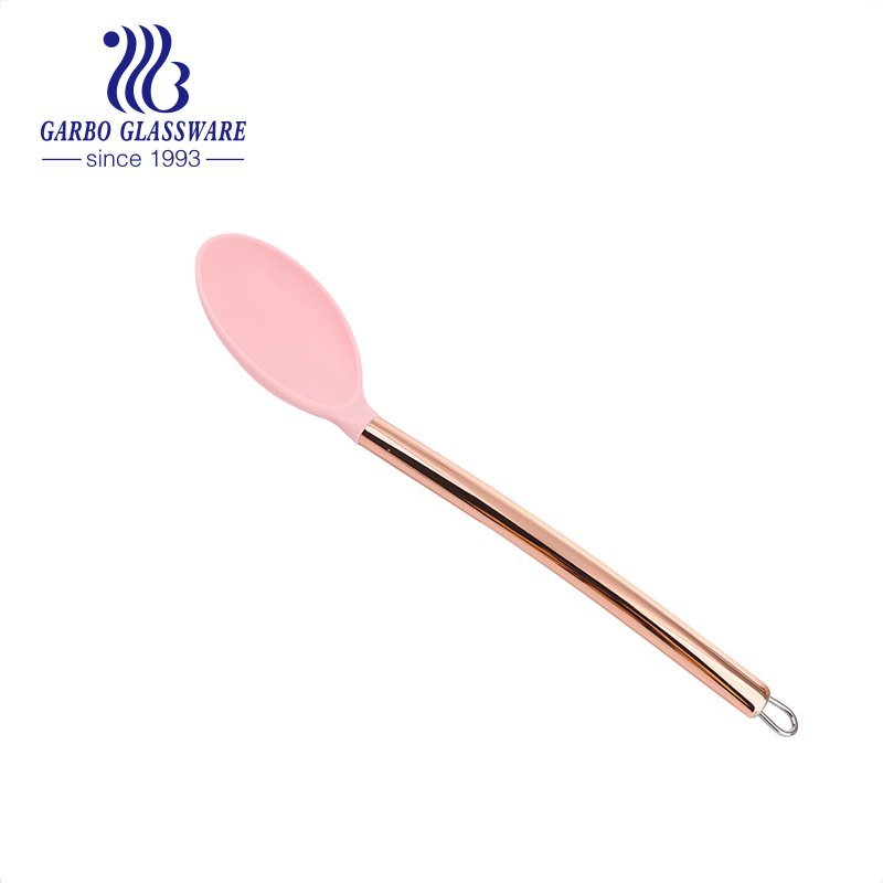 Pink Handel Rose Gold Cookware with Stainless Steel HandleKitchen Chef Nonstick Cookware Silicone Kitchen Utensils