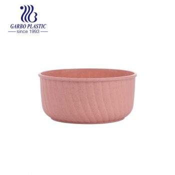 Healthy wheat straw material baby pink sweet fruit milk yogurt plastic bowl with decorative design outside