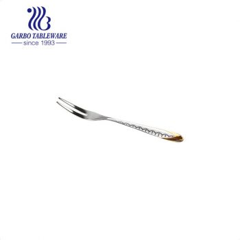 Competitive stainless steel plated handle fruit forks silver mirror polished salad appetizer desssert fork