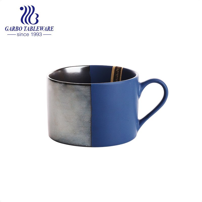 Bule customized new bone china drinks mug with custom colors glaze ceramic porcelain cups with handle popular drinking mugs