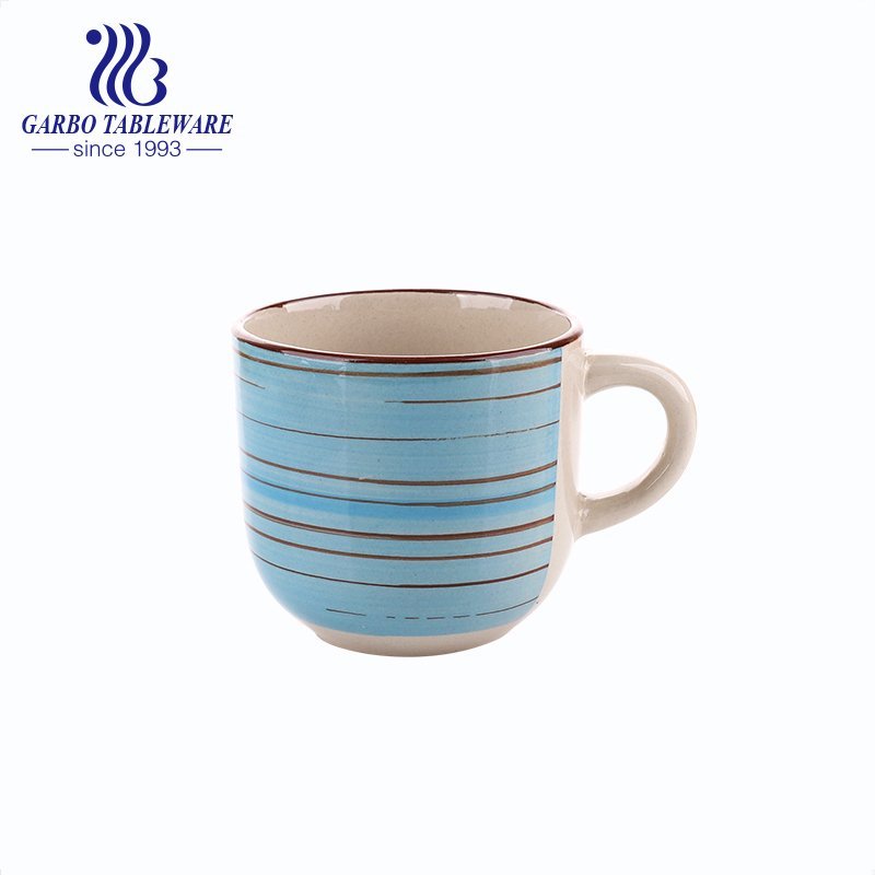 230ml art word printed ceramic drinking mug porcelain coffee cup with printing design pink color glaze Tumbler for trophy