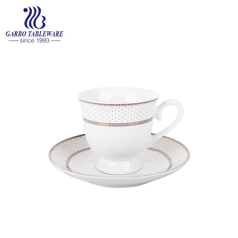 Elegant new bone china cup and saucer set for drinking tea