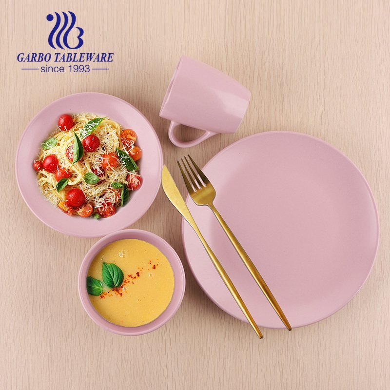 Wholesale cheap ceramic tableware embossed diamond pattern 16pcs ceramic dinnerware sets