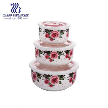 Elegant Style 3pcs ceramic bowl set with different sizes for food container use