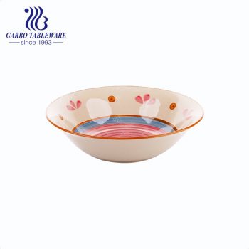 9 inch hand painted heat resistant ceramic bowl for home usage