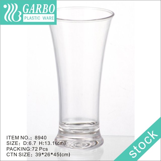 Wholesale old fashion style 15oz red polycarbonate beer drinking glass cup