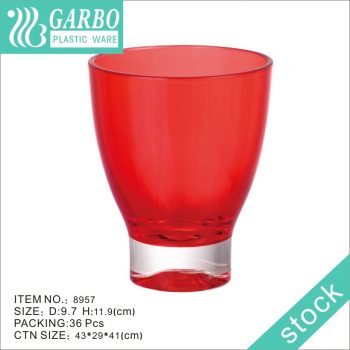 Wholesale old fashion style 15oz red polycarbonate beer drinking glass cup