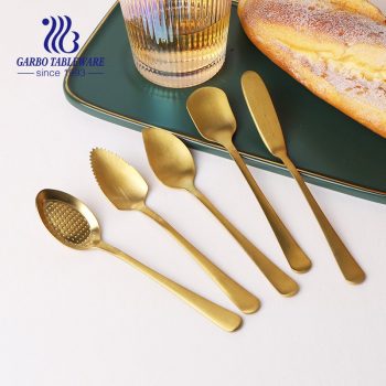 Multifunctional Cake Serving Utensils 304 Stainless Steel Tableware Set Titanium Golden Cutlery Set