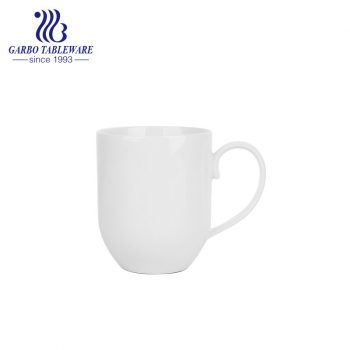 Clear smooth new bone china ceramic water mug 400ml custom logo print promotional drinking mugs good quality porcelain drink ware for shop