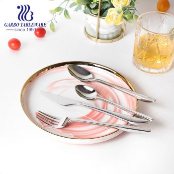 Simple style 304 (18/8) elegant silver stainless steel dinner soup spoons for hotel use