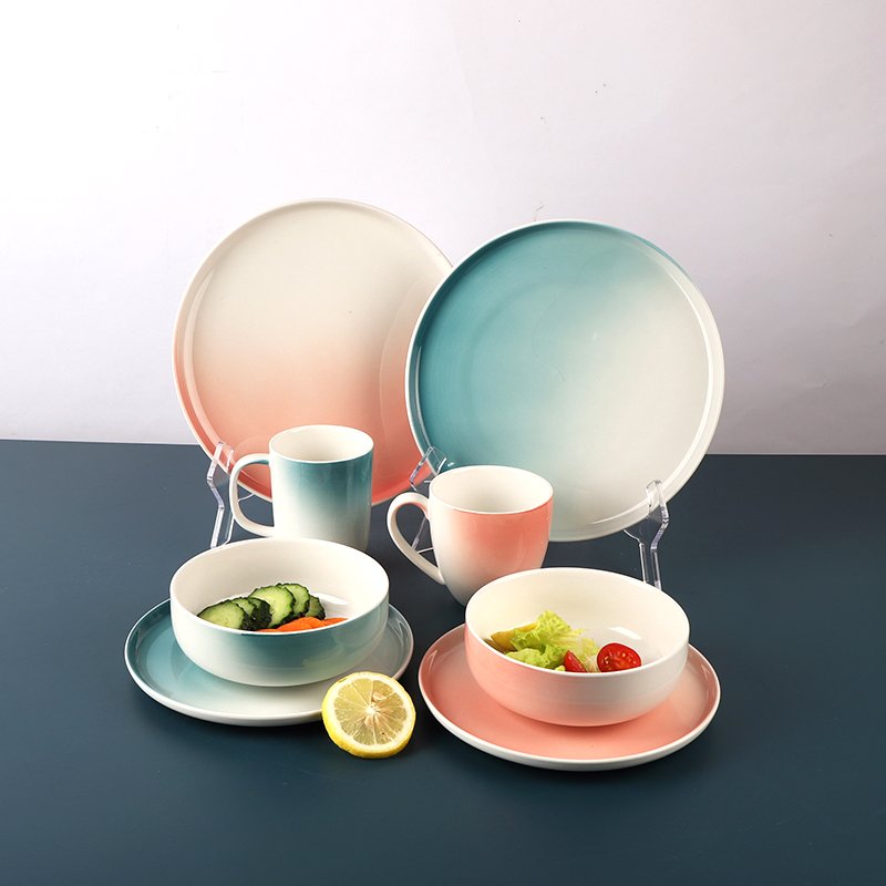 16pcs ceramic dinner set with different material and designs that hot sale for different markets in the world.