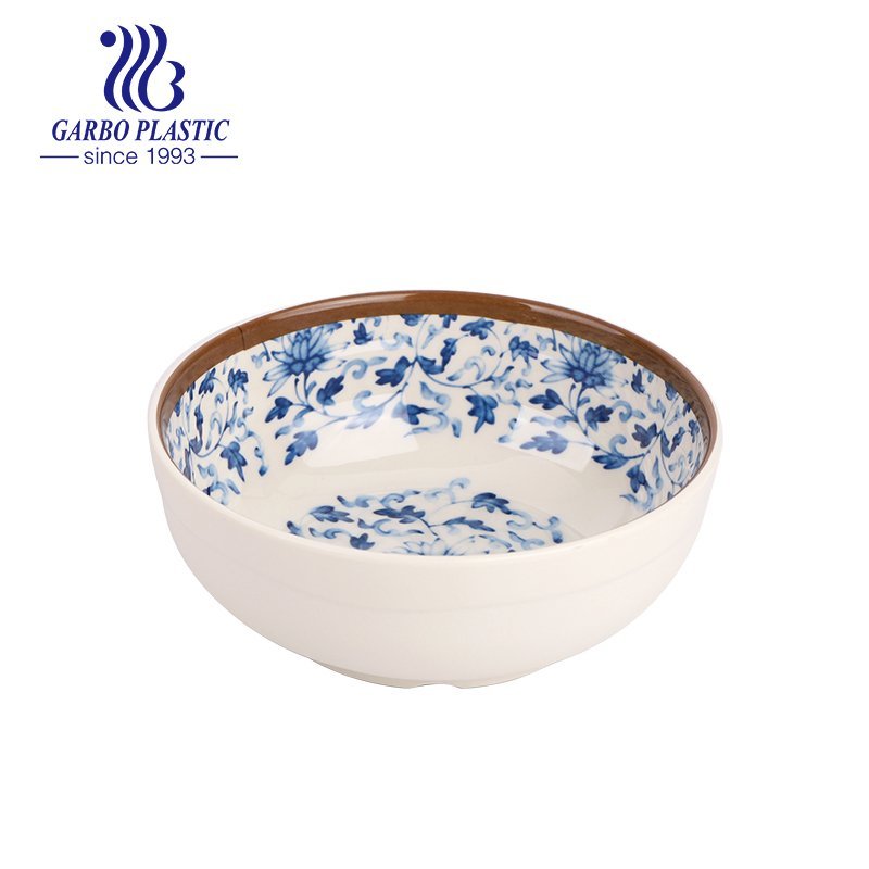 Wholesale factory 6 inch full decal non-toxic unbreakable Chinese traditional style plastic rice soup bowl