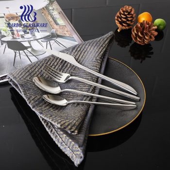 Customized high quality stainless steel cutlery flatware round handle dinner spoon