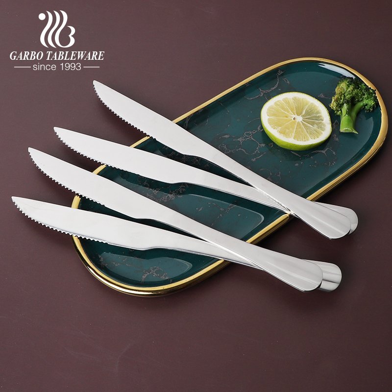 Basics 230mm length stainless steel dinner knife food grade 9inch 410ss cutlery mirror polish