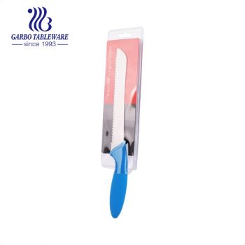 High Quality Wholesale 1PC Head Card Packing Customized Logo 420SS Bread Knife  With PP Hand