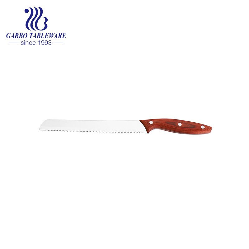 High Quality Wholesale 1PC Head Card Packing Customized Logo 420SS Bread Knife  With PP Hand