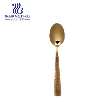 Wholesale classical 410SS Golden titanium plating stainless steel cutlery dinner spoon