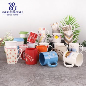 Full decal print porcelain good quality water mug ceramic coffee drinking mugs cold drinks cup with special handle juice cups