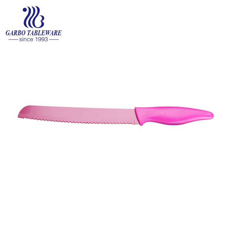 Hot Sale China Supplier Bulk Pack Kitchen Knife Environmental Friendly Spraying Technology 8 inch Bread Knife With New PP Hand