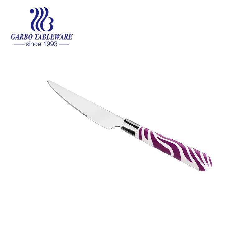 Modern Design Southeast Asia Hotsale Stainless Steel Dinner Knife with Color PP Handle