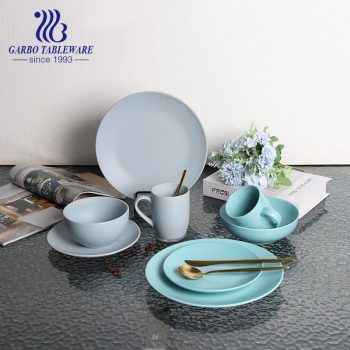 Wholesale sky blue color-glazed ceramic bowl for noodles