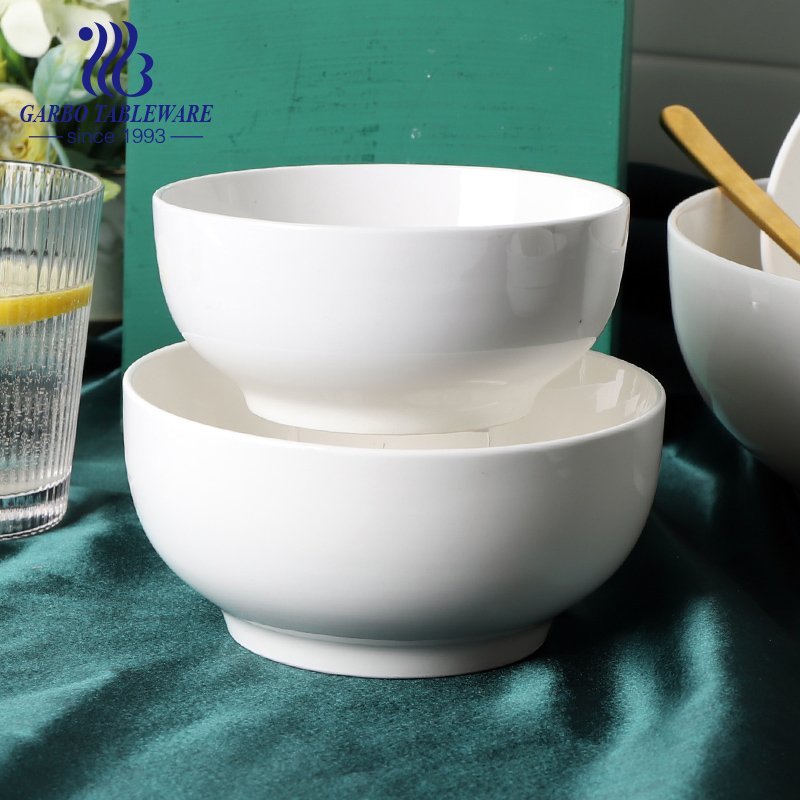 Wholesale 460ml daily popular ceramic noodle bowl with oral edge