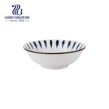 410ml ceramic bowl with inside underglazed design for daily usage