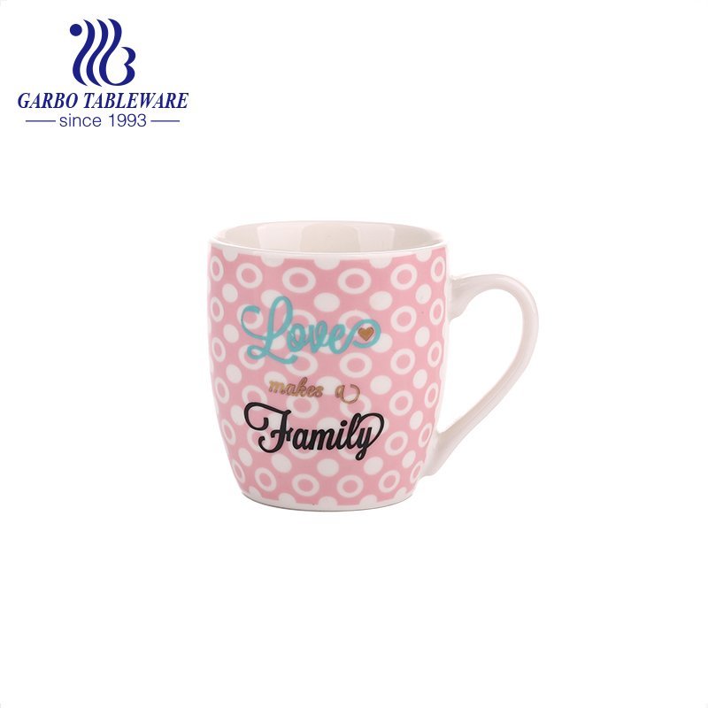 Cute and beautiful ceramic water gift mug for Mother’s day  with print design porcelain coffee drinking mugs