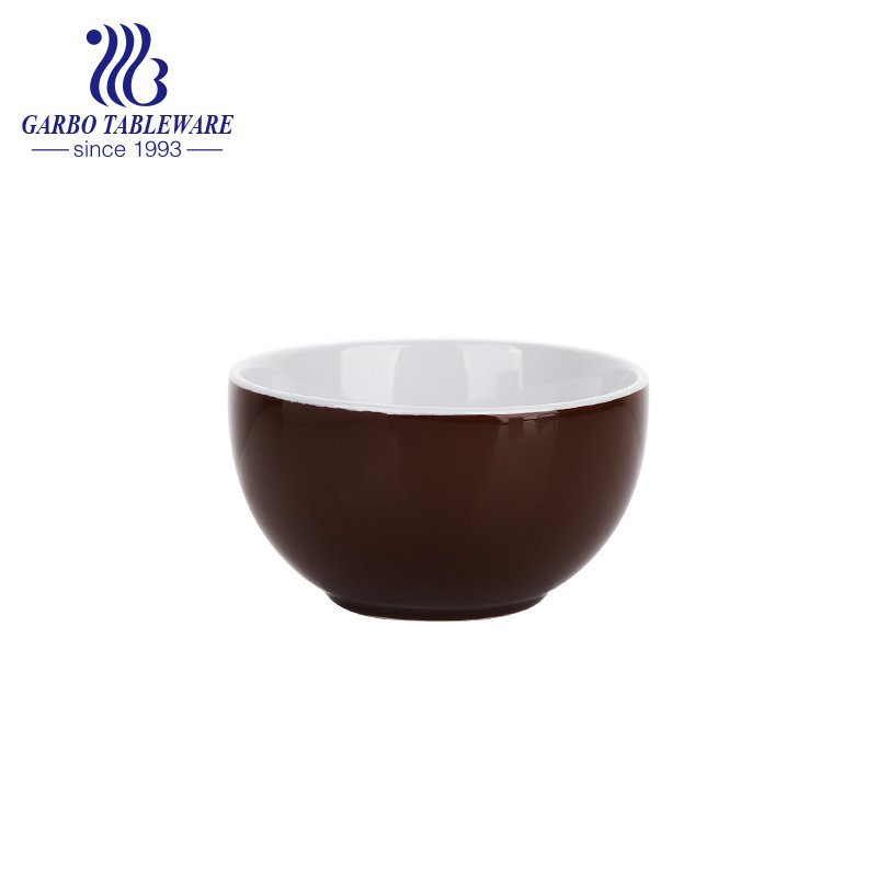 600ml stoneware color glazed bowl with splashed ink landscape style