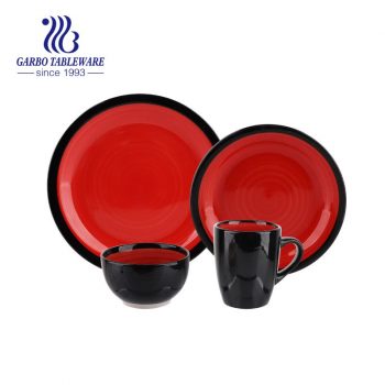 customized design double color glazed dinner set