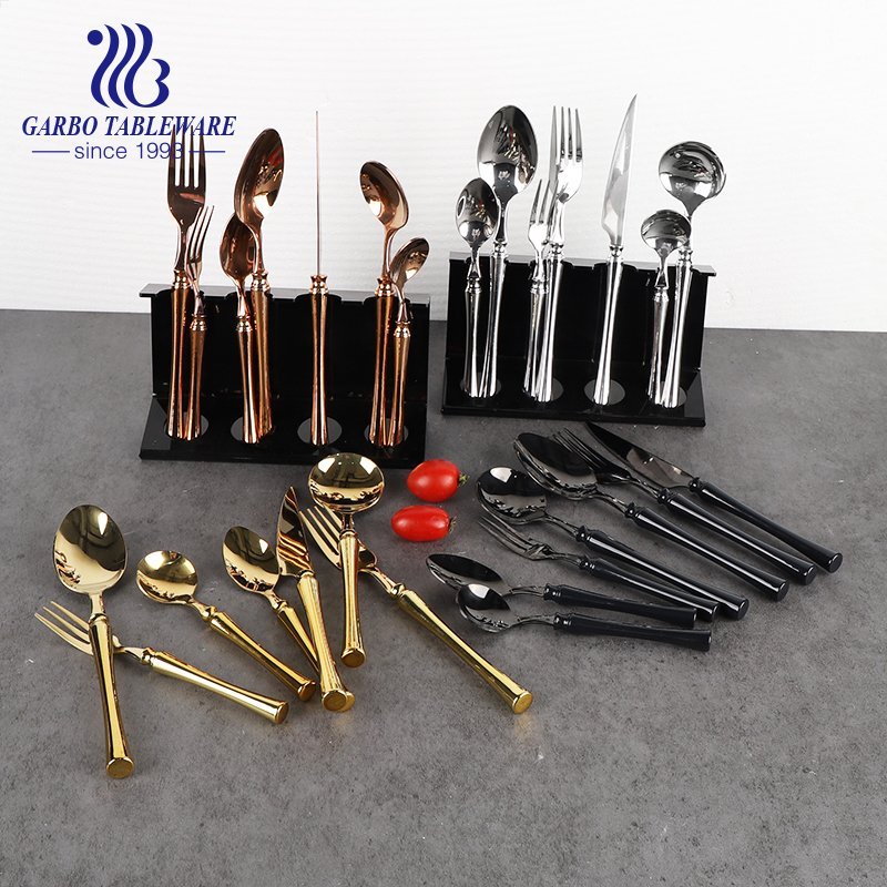 Noble and exquisite rose golden stainless steel dinner fork for female