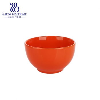 700ml color glazed stoneware bowl with orange color for home